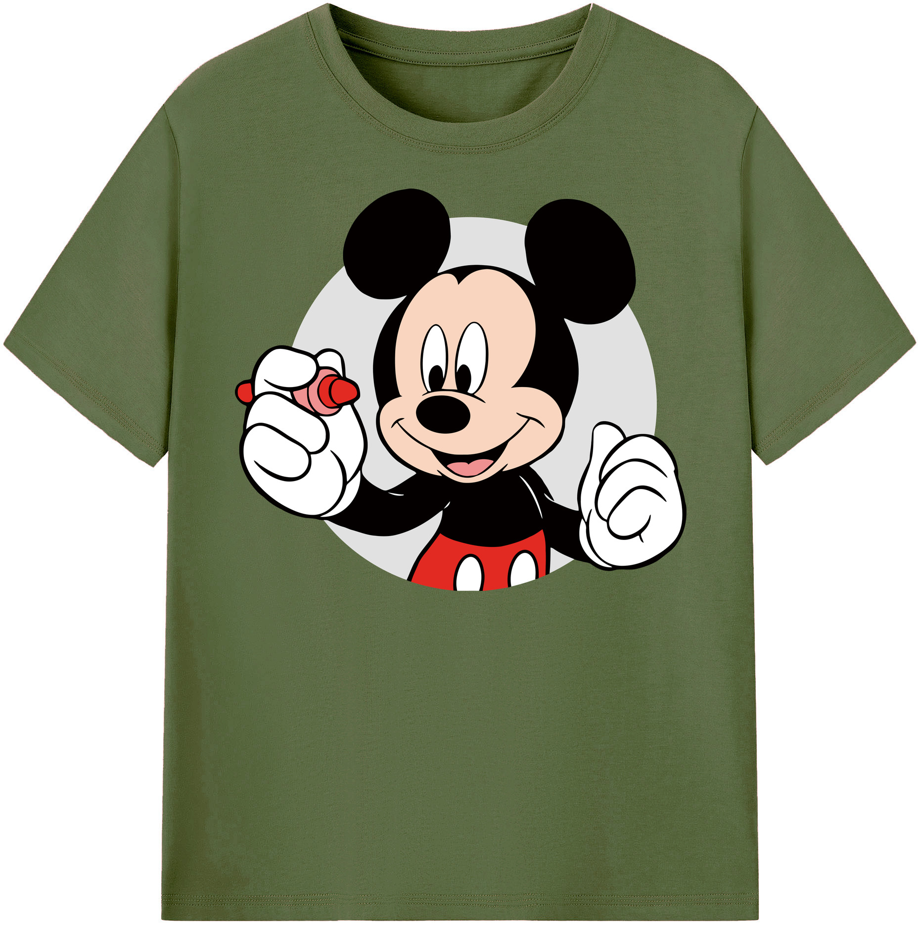 （画像用） ミッキーマウス Mickey Mouse 綿100％半袖Tシャツ（フロントプリント）